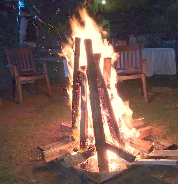 Bonfire at the resort