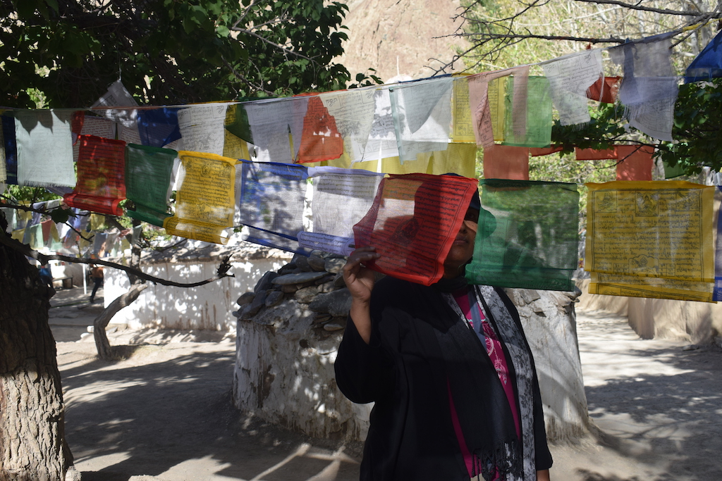 Coloured prayer flags at the Alchi Monastery
