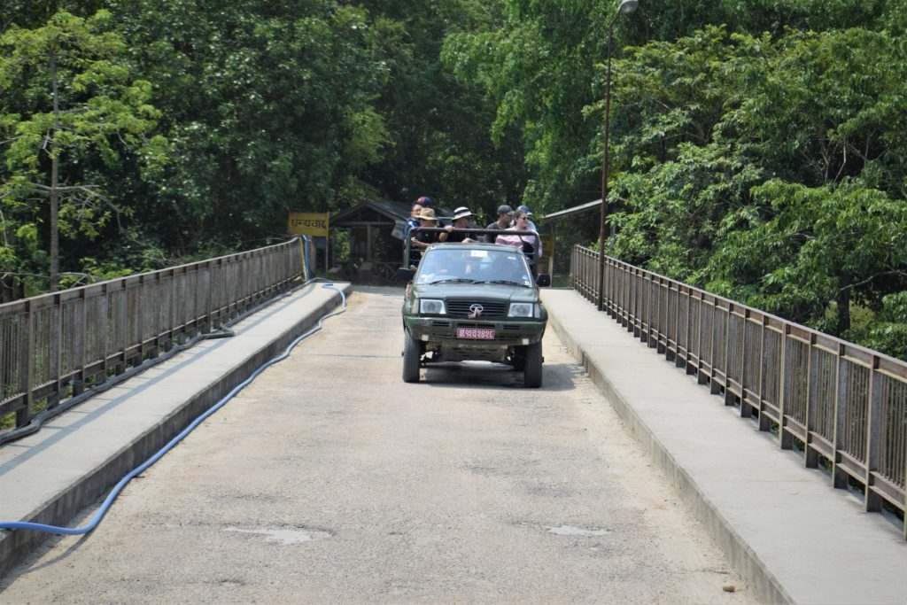 Driving to the start of the Chitwan Jungle Walk