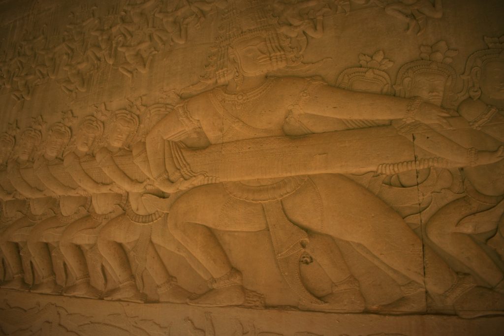 Churning of the ocean Bas Relief