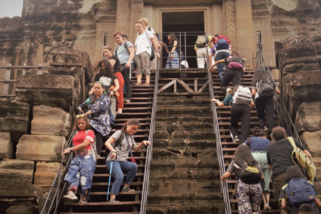 Steep flight of stairs at Angkor Wat