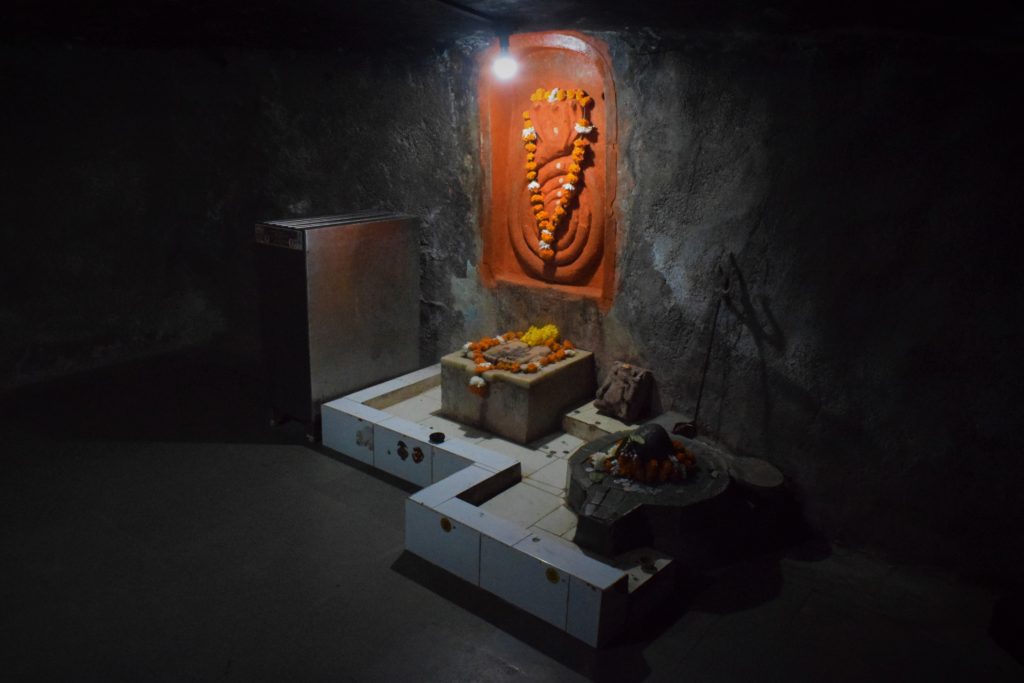 Inside Baldev Gufa or temple