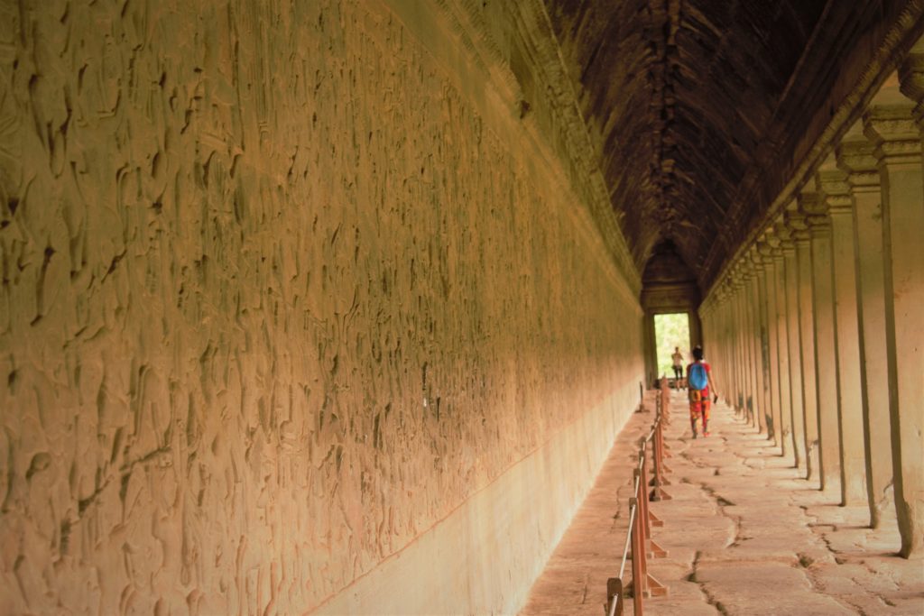 Corridor with Bas Reliefs in Angkor Wat