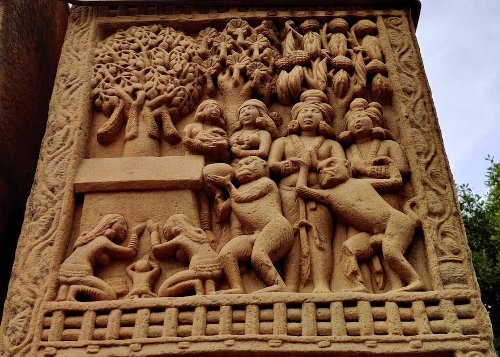 Reliefs at Sanchi Stupa