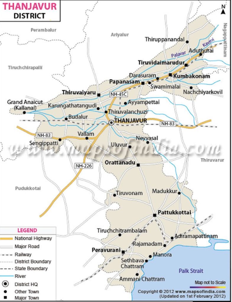 Thanjavur District Map