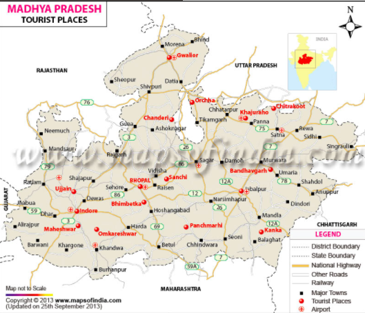 Map of Madhya Pradesh