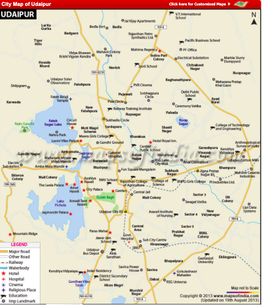Udaipur Travel Guide - Udaipur City Map