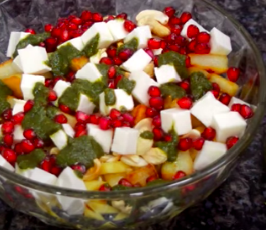Fruit Chaat Recipe for Vrat Navratri Fasting - Aloo Fruit Chaat