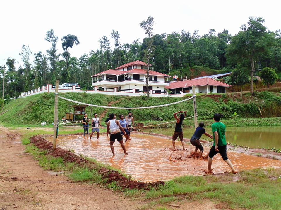 Mud Volley Ball at Guddada Siri Homestay, Sakleshpur