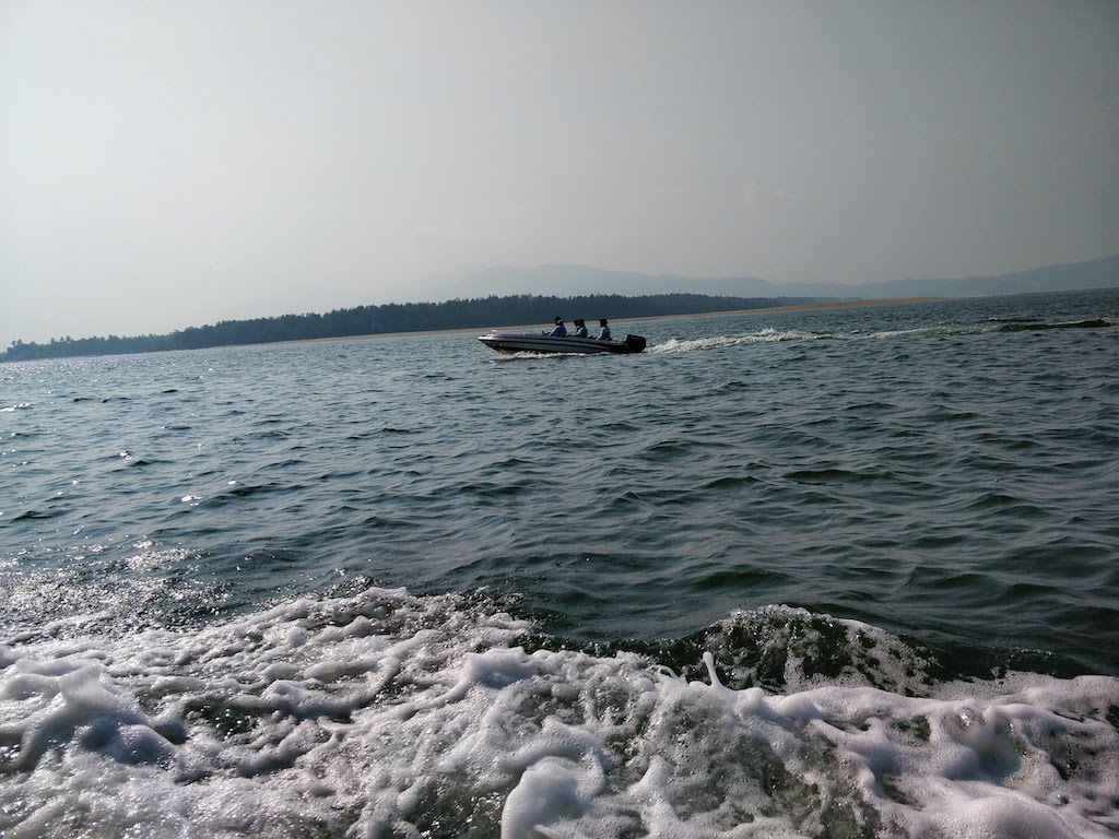 The resort is reached by boat from the mainland of Karwar