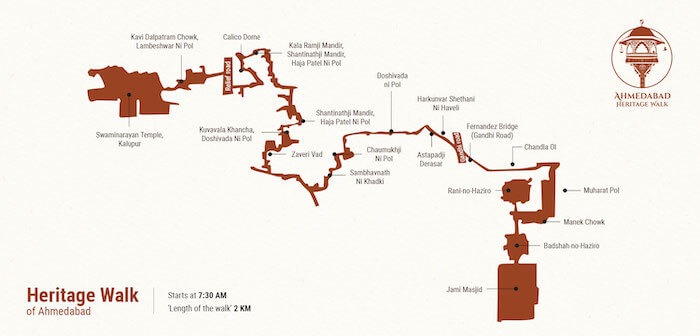 Ahmedabad Heritage Walk Map