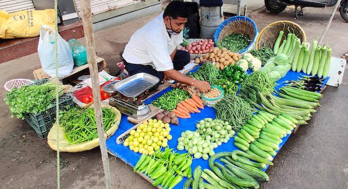 Ahmedabad Heritage Walk - Vegetables being sold at Manek Chowk
