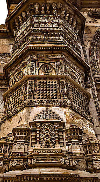 Stunning carvings on a pillar at Jama Masjid, Ahmedabad
