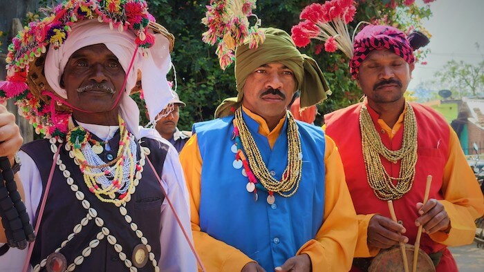 Gond Musicians in Traditional Attire