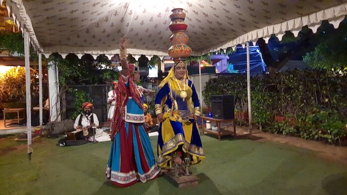 Traditional dance performance at Hotel Arya Niwas