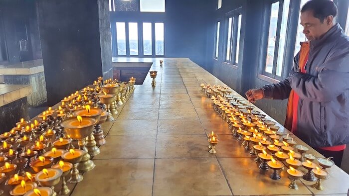 Lighting of Butter Lamps at Tawang Monastery