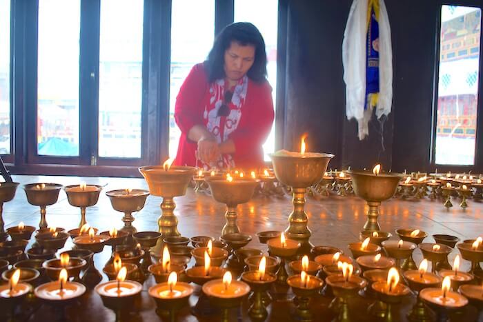 Butter Lamp Offering at Tawang Monastery Arunachal Pradesh