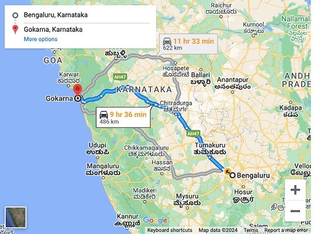 Bangalore to Gokarna