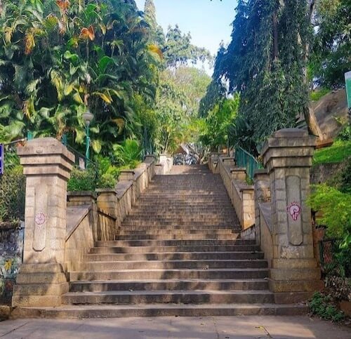 Steps leading to Hanumanthana Gudda Temple Bangalore