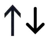 Up arrow and down arrow