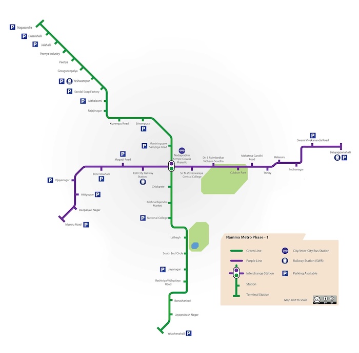 Namma Metro Routes - Phase I