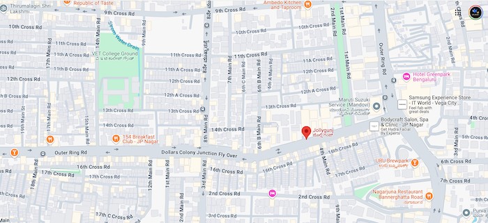 Jollygunj JP Nagar Bangalore - Jollygunj Bangalore Location