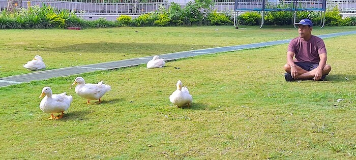 With the ducks at Regenta Resort Sakleshpur