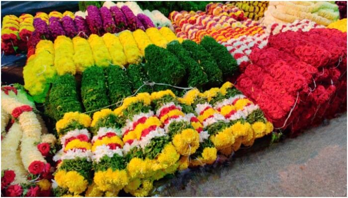 K R Market Bangalore Flower Market