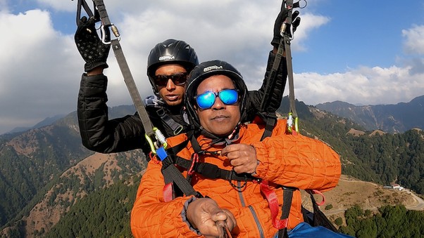 Thrilling Paragliding In Bir Billing - Himalayan Skies Me paragliding in Bir Billing with Rinku Instructor