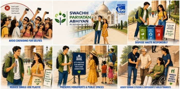 IATO's Inspiring Swachh Paryatan Abhiyaan At Qutub Minar Swachh Paryatan Abhiyan by IATO